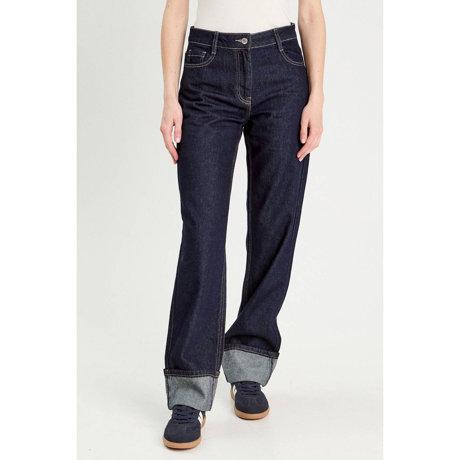 Cache straight leg jeans dark blue denim