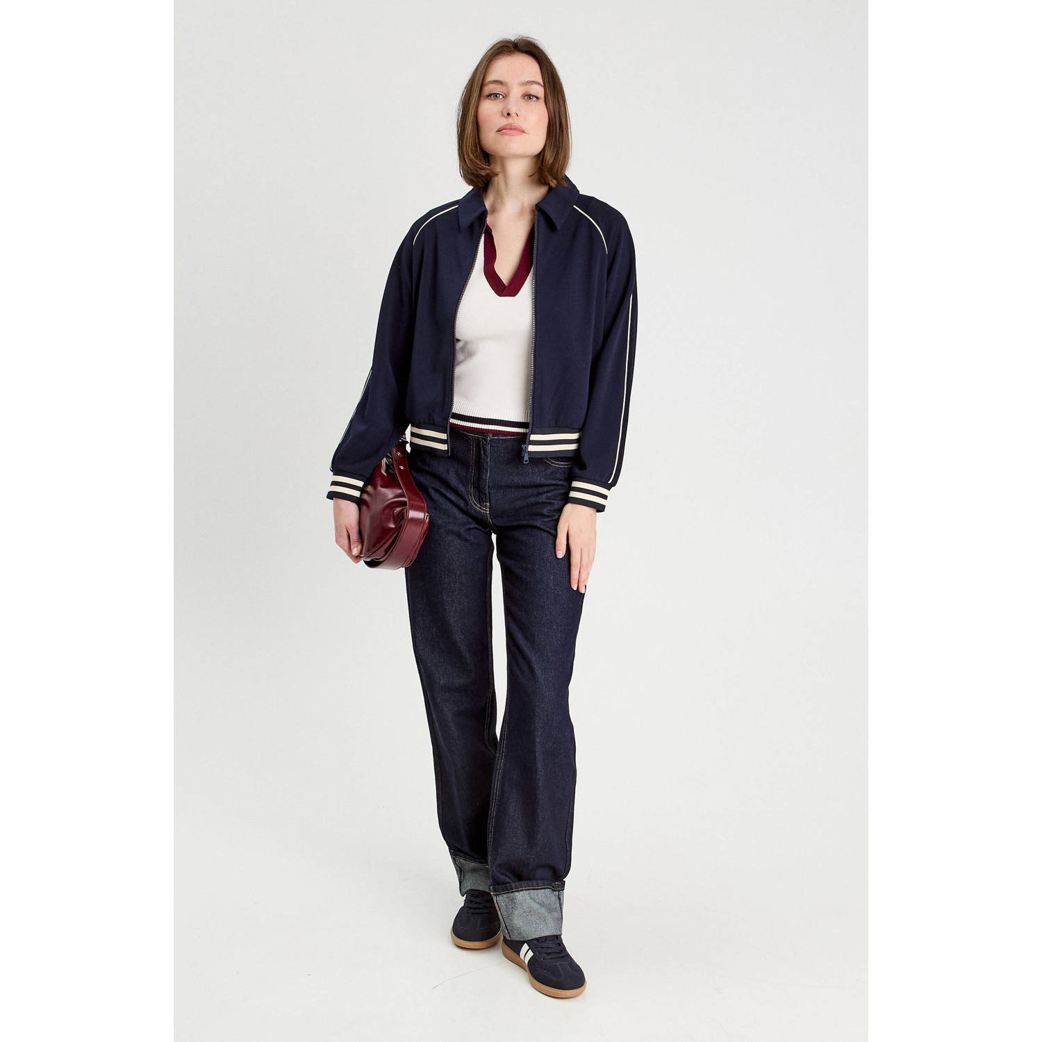 Cache straight leg jeans dark blue denim