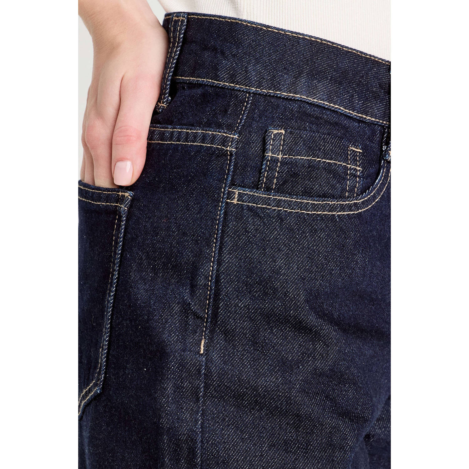Cache straight leg jeans dark blue denim