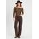 Cache Cache high waist wide leg jeans donkerbruin