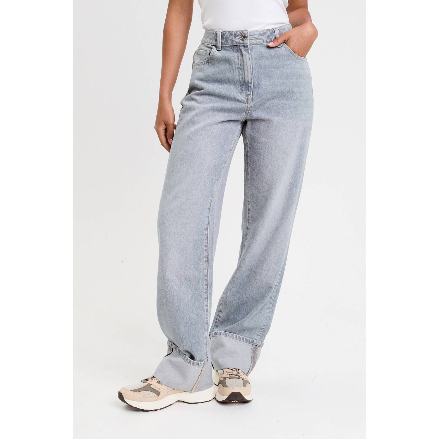 Cache straight leg jeans grey denim