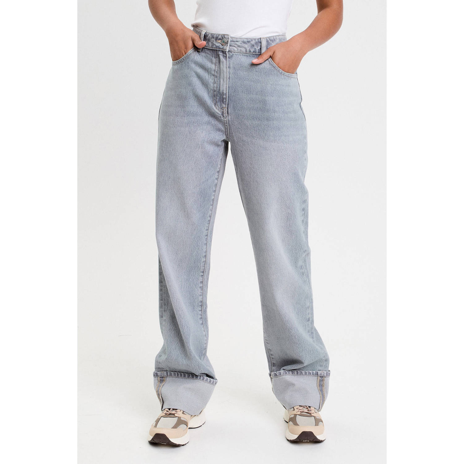 Cache straight leg jeans grey denim