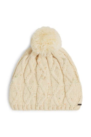 pompon muts beige