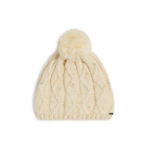 pompon muts beige