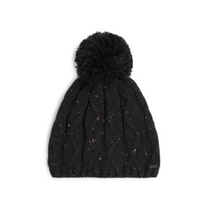 pompon muts zwart