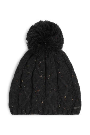 pompon muts zwart