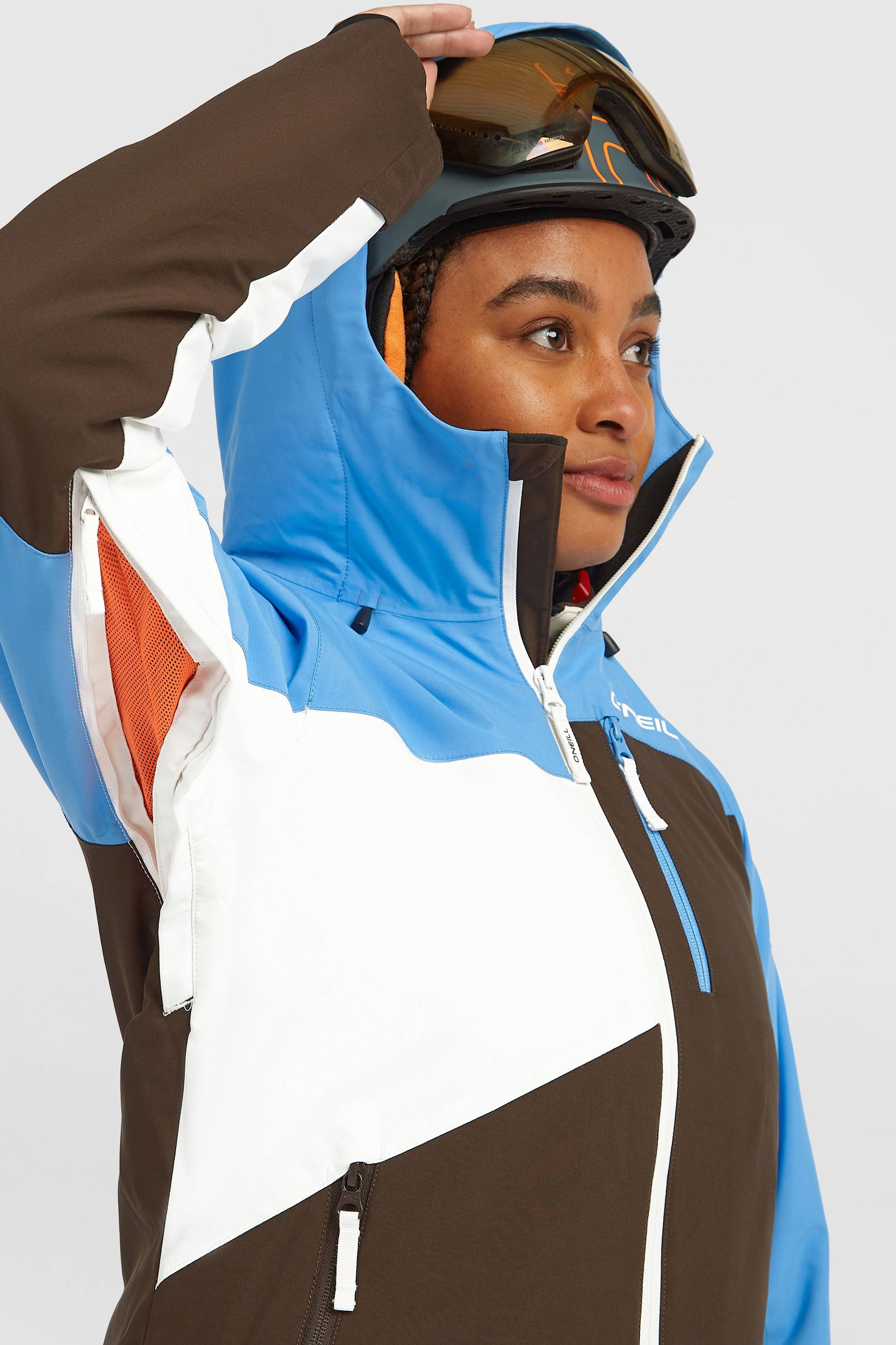 O'Neill ski-jas FWC'Cruz Triple blauw/bruin/ecru | wehkamp