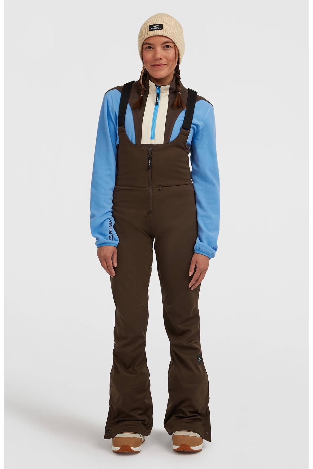 Bruine dames O'Neill skisjalopette FWC'Cruz Softshell met ritssluiting en effen