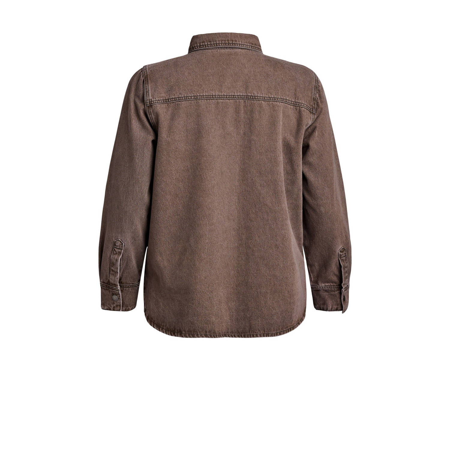 Zizzi denim blouse bruin