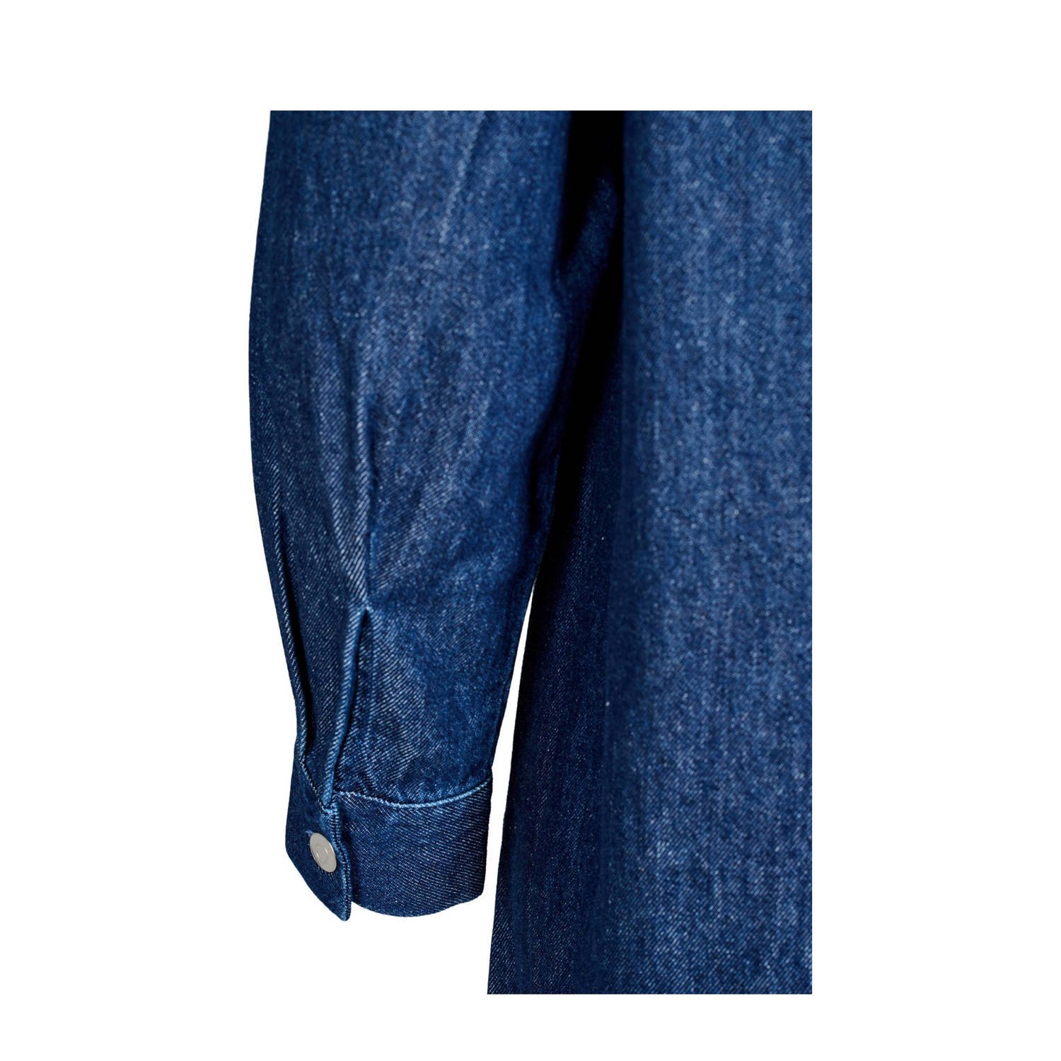 Zizzi denim A-lijn jurk dark blue denim