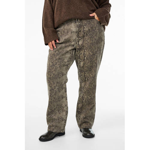Zizzi high waist straight leg jeans bruin afbeelding