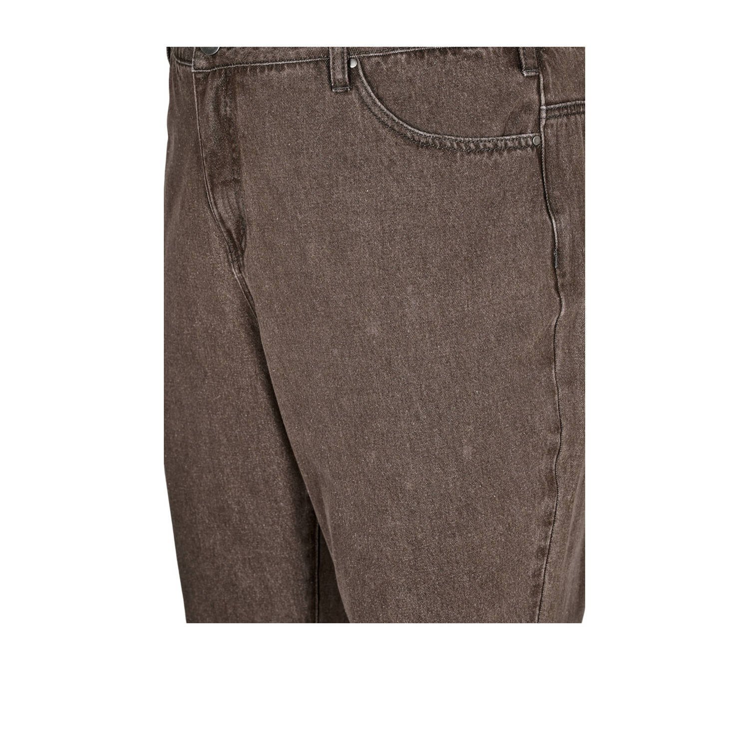 Zizzi straight leg jeans bruin
