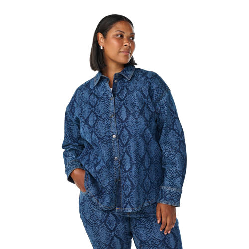 Zizzi denim blouse dark blue denim afbeelding