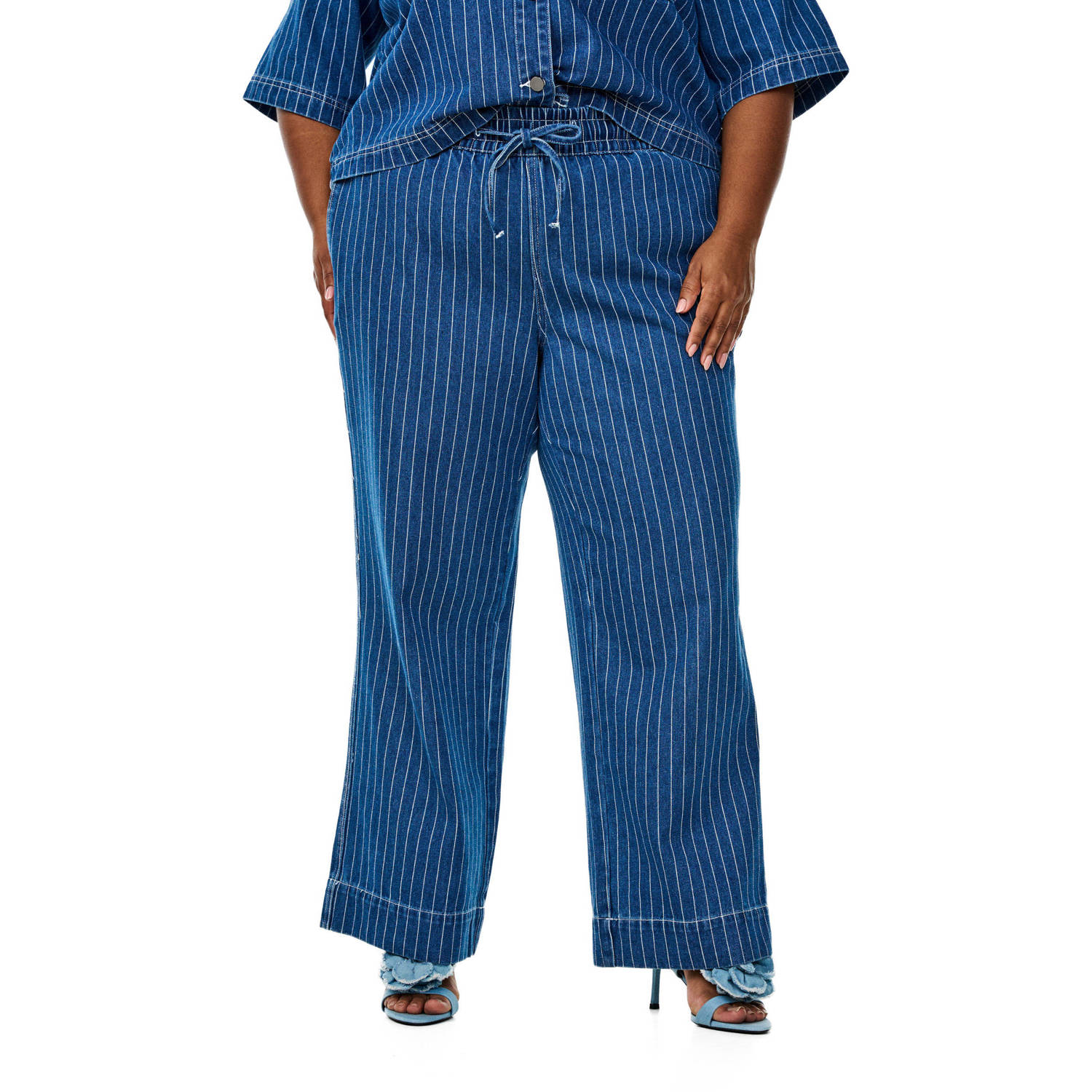 Zizzi wide leg jeans dark blue denim