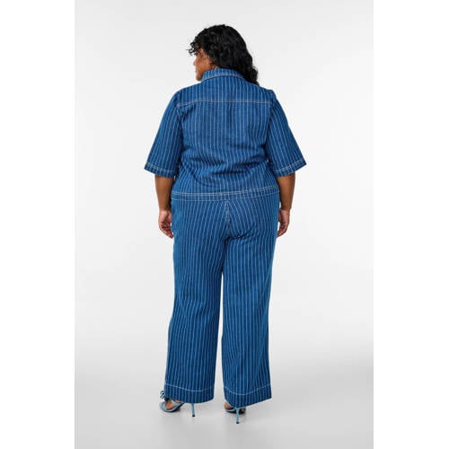 Zizzi wide leg jeans dark blue denim afbeelding