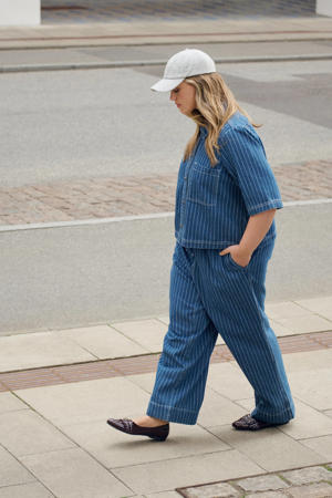 wide leg jeans dark blue denim