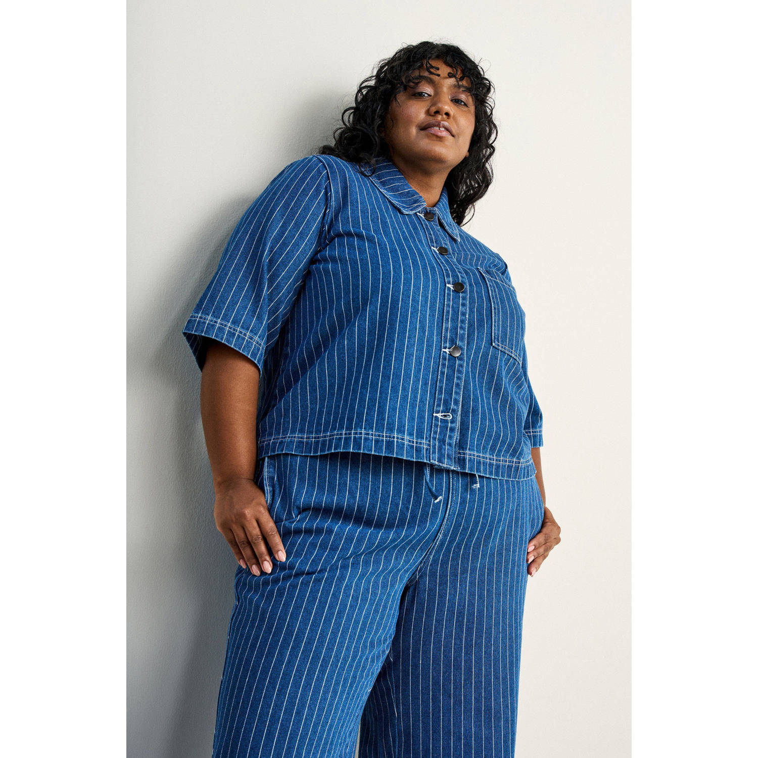 Zizzi denim blouse medium blue denim