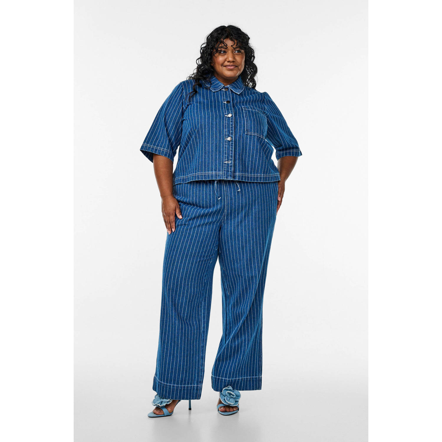 Zizzi denim blouse medium blue denim