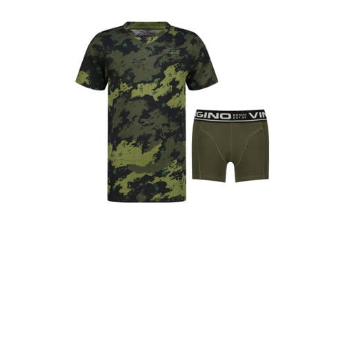 Vingino T-shirt + boxershort groen – Groen/donkergroen