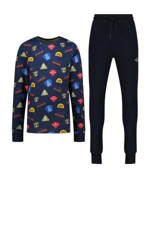 pyjama donkerblauw/multicolor