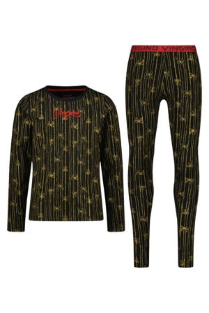 pyjama zwart/geel/rood