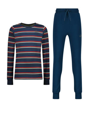   pyjama donkerblauw/rood/wit