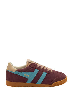 Elan  suède sneakers bordeaux/blauw
