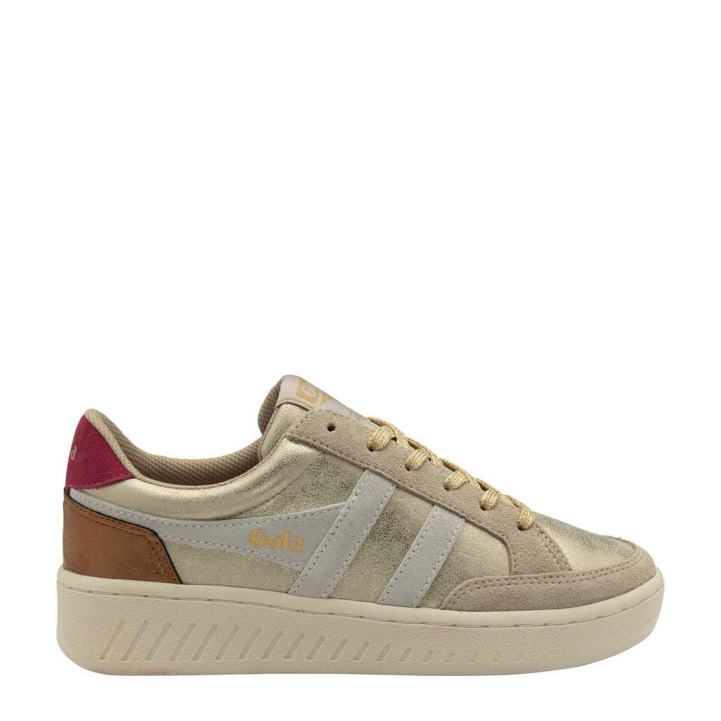 Gouden dames Gola Superslam Blaze II leren sneakers met veters