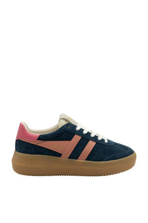 Athena suède sneakers blauw/roze