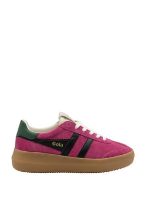 Athena suède sneakers fuchsia/blauw