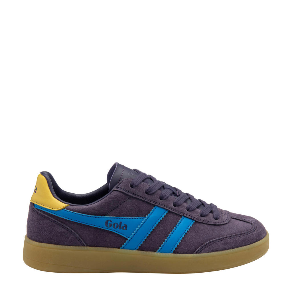 Donkerblauwe dames Gola Viper suède sneakers met veters
