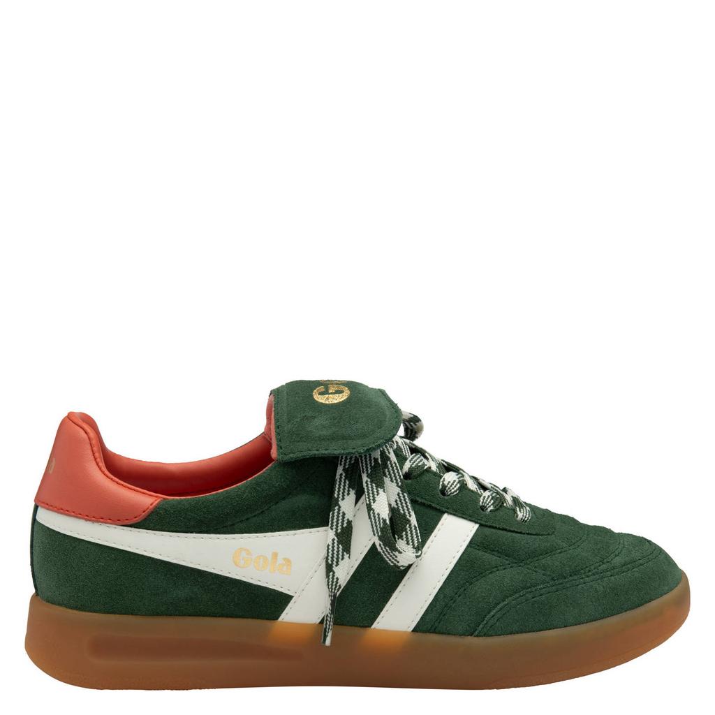 Donkergroene dames Gola Stadia '86 suède sneakers met veters