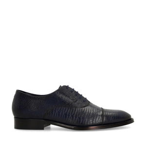   leren veterschoenen donkerblauw