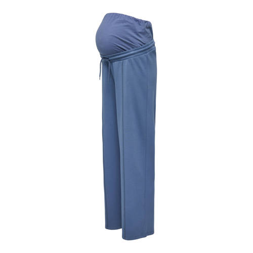 ONLY MATERNITY wide leg regular waist zwangerschaps casual broek blauw afbeelding