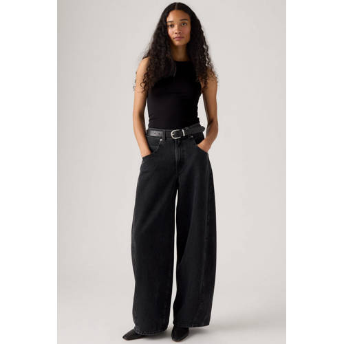 Levi's black denim super baggy barrel jeans afbeelding