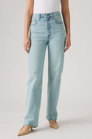 high waist straight leg jeans Ribcage light blue denim