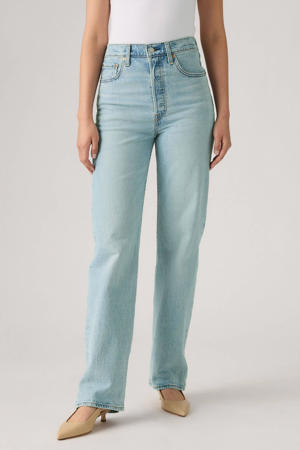 high waist straight leg jeans Ribcage light blue denim