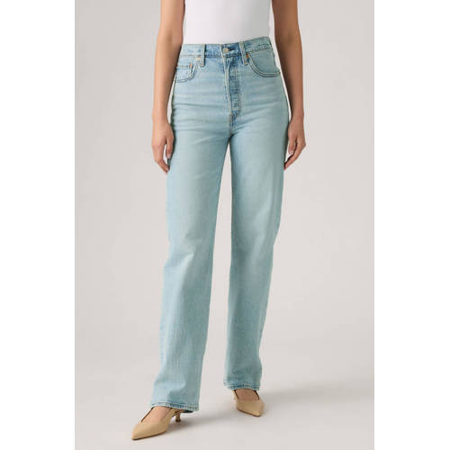 Levi's high waist straight leg jeans Ribcage light blue denim afbeelding