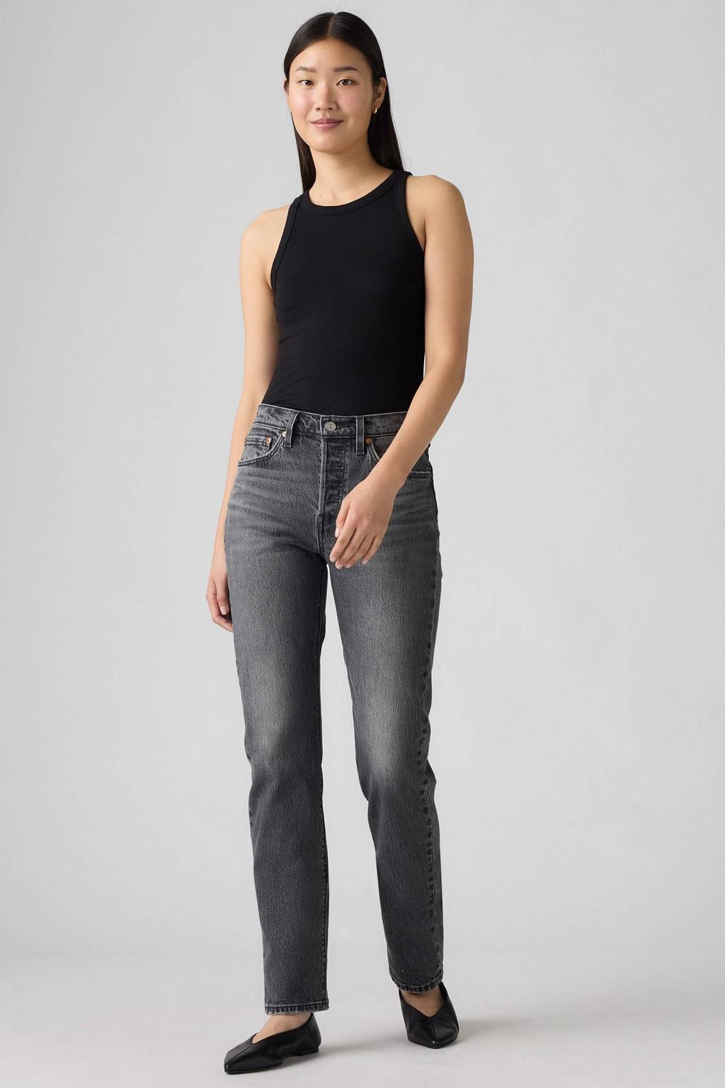 Levi's 501 high waist straight leg jeans