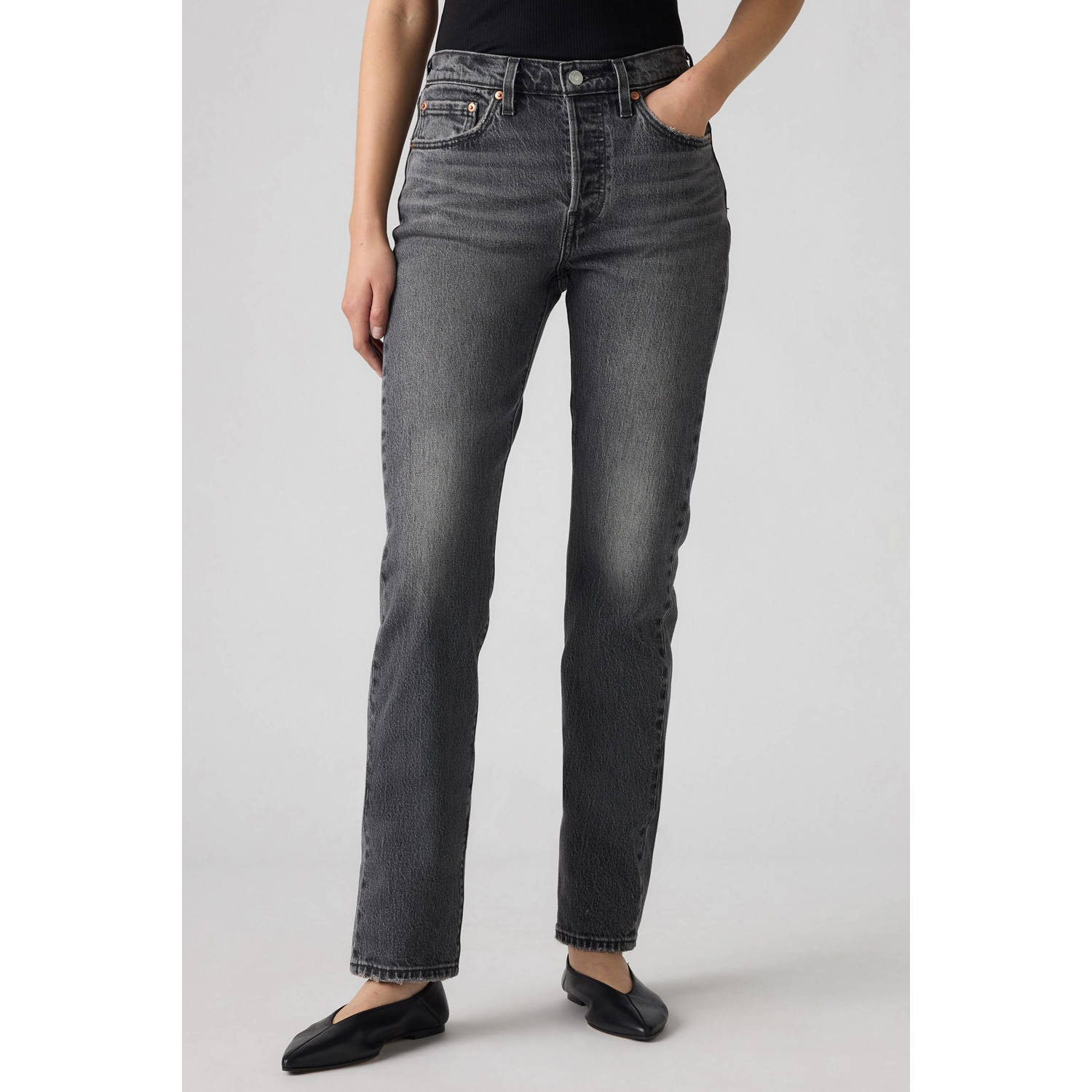 Levi's 501 high waist straight leg jeans