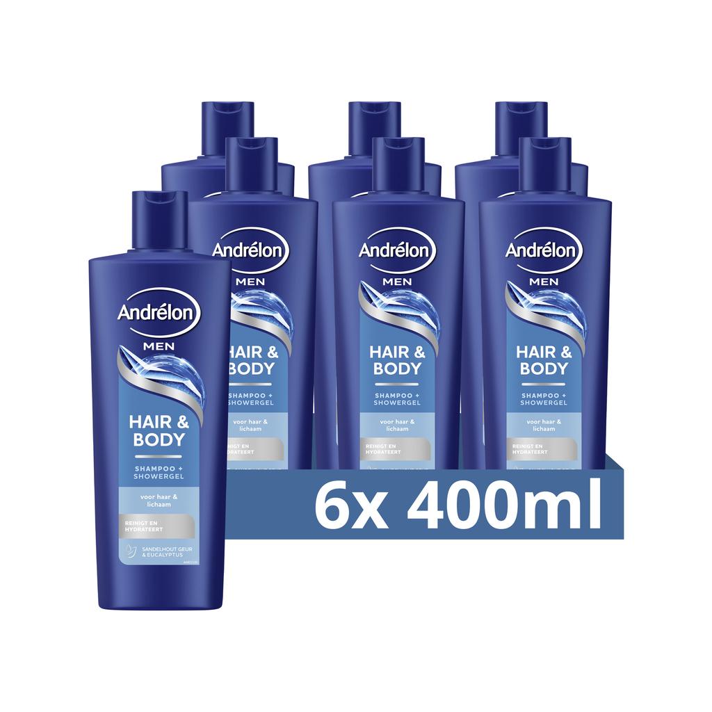 Andrélon Men Hair & Body shampoo en showergel - 6 x 400 ml