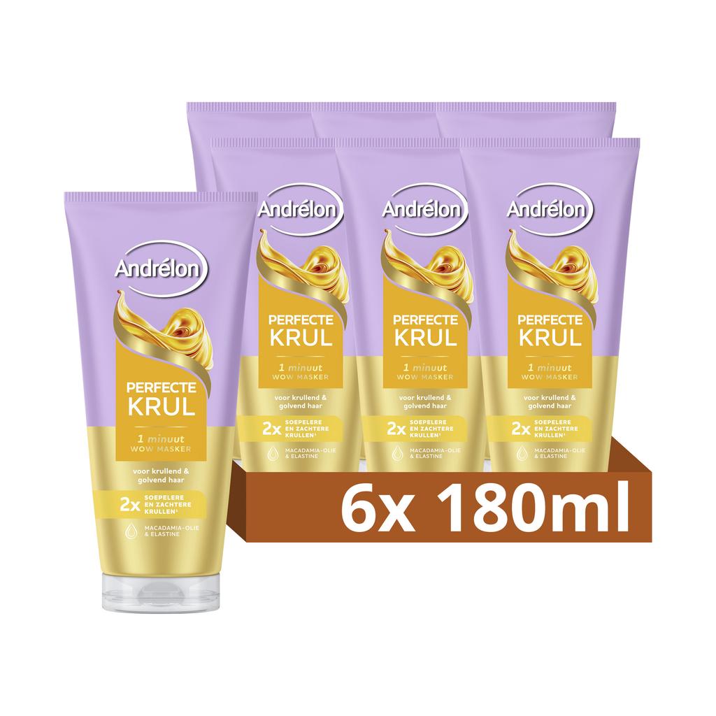 Andrélon Perfecte Krul 1 Minuut WOW haarmasker - 6 x 180 ml