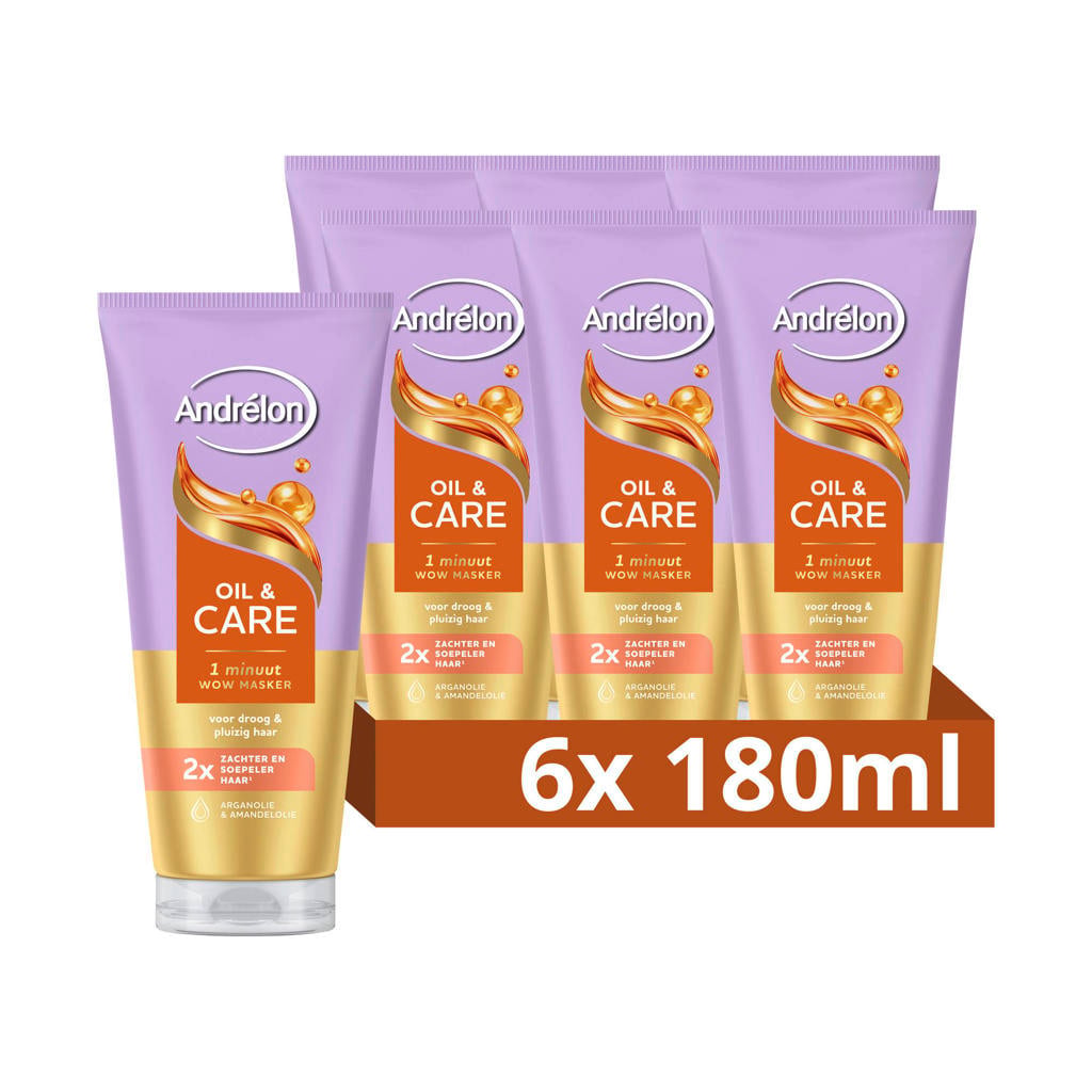 Andrélon Oil & Care 1 Minuut WOW haarmasker - 6 x 180 ml