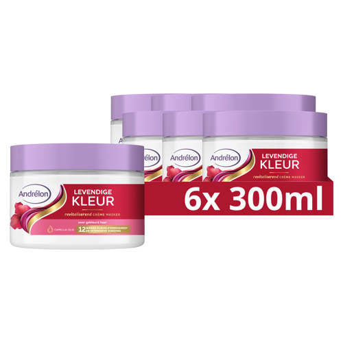 Andrélon Levendige Kleur crème haarmasker - 6 x 300 ml afbeelding