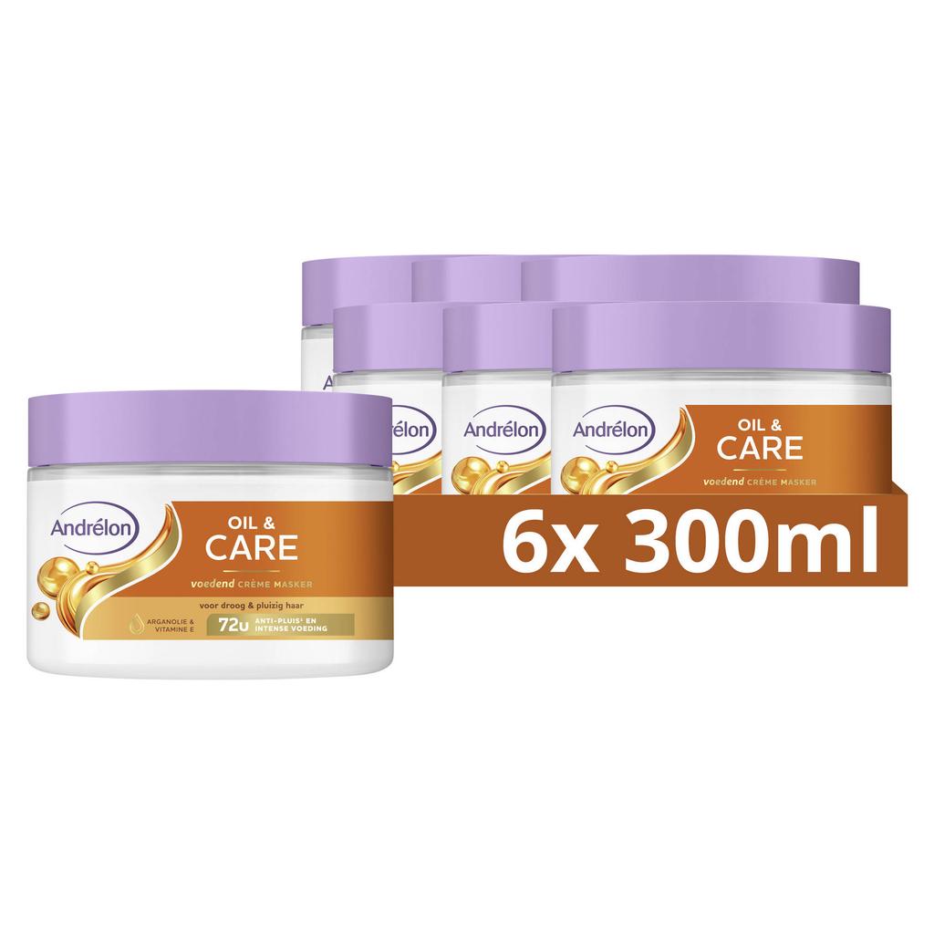 Andrélon Oil & Care crème haarmasker - 6 x 300 ml