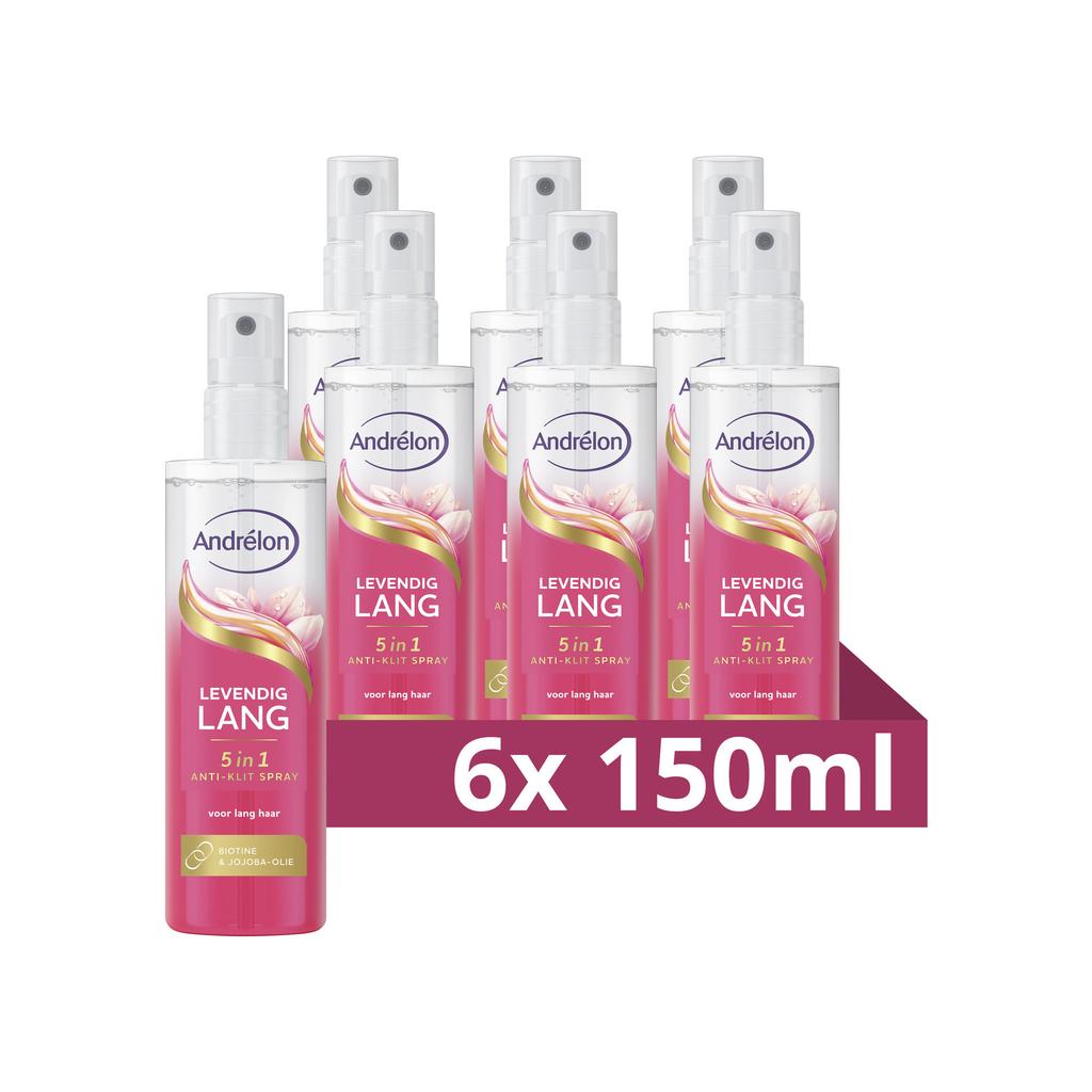 Andrélon Levendig Lang 5-in-1 anti-klit spray - 6 x 150 ml