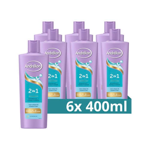 Andrélon 2-in-1 shampoo en conditioner - 6 x 400 ml afbeelding
