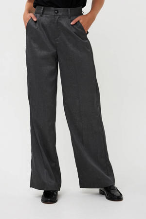straight regular waist broek grijs