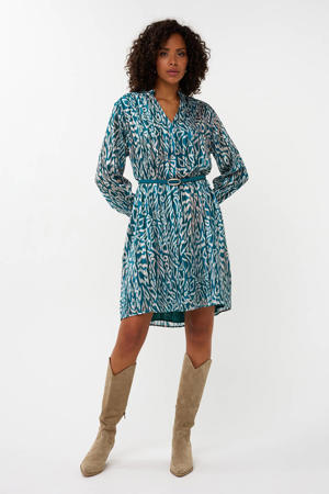 A-lijn jurk met glitter blauw