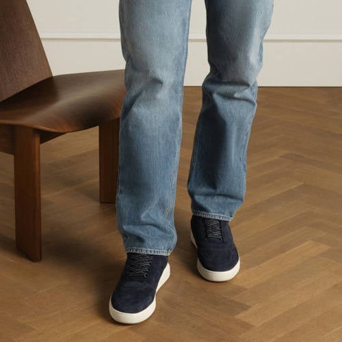 Manfield suède sneakers donkerblauw afbeelding